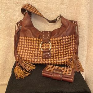 Sharif.       Leather  Hobo Style Handbag with Matching Billfold
